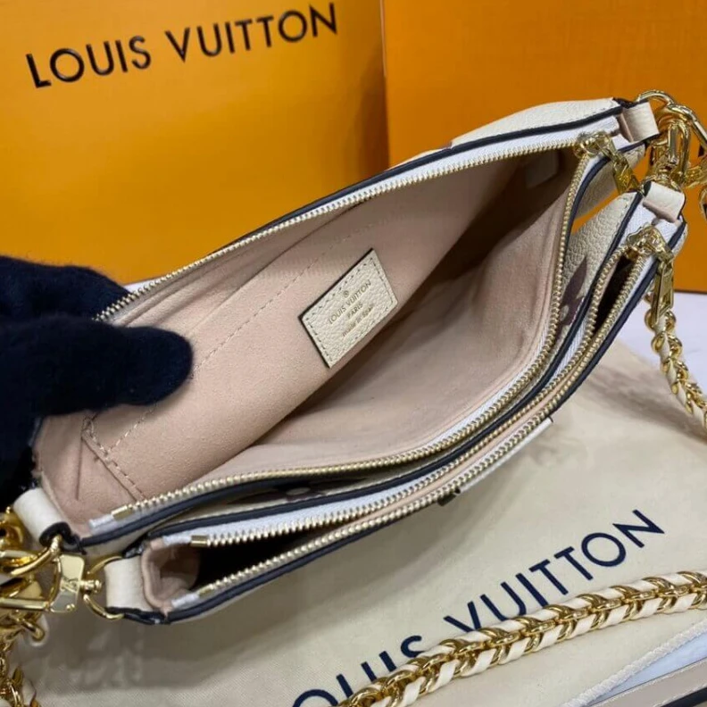 Replica bags Strap:Rem Louis Vuitton Bicolor Multi Pochette Accessoires Cream Grey