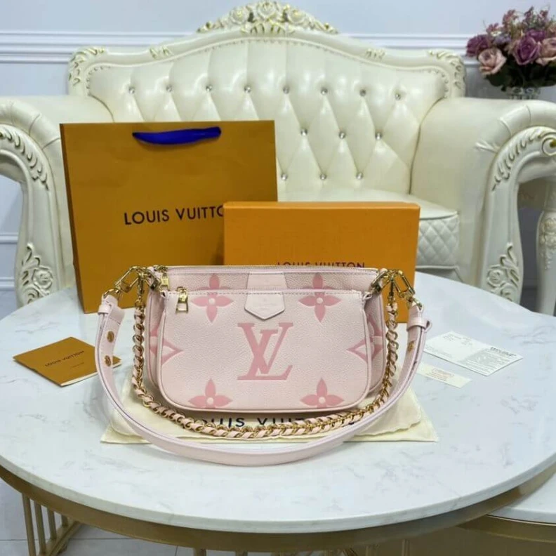 Chain:Rem Louis Vuitton Bicolor Multi Pochette Accessoires Pink