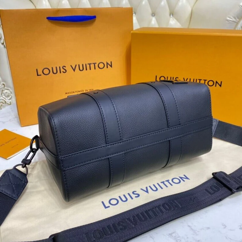 Lv belts replica Leather Louis Vuitton Black Leather City keepall