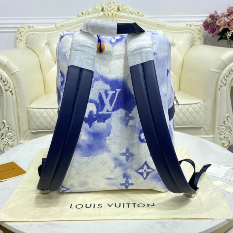 Mythick ru Cowhidele Louis Vuitton Blue Monogram Watercolor Discovery Backpack