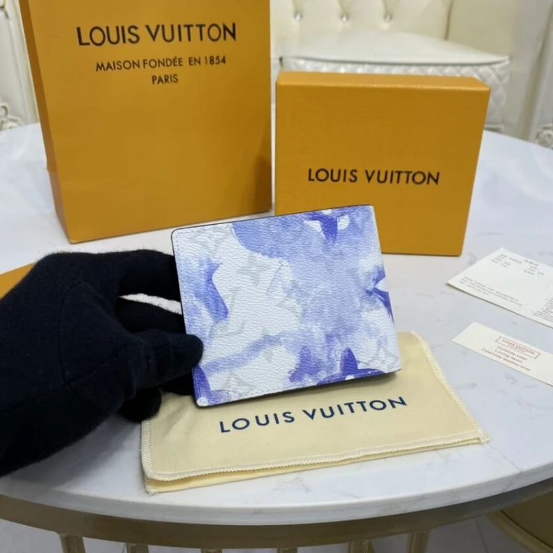Top lv Monogram Louis Vuitton Blue Multiple Wallet