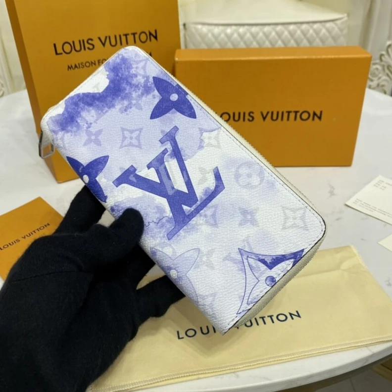 Lv belts replica Large gus Louis Vuitton Blue Zippy Wallet Vertical