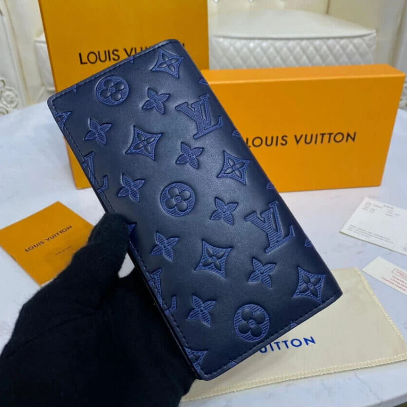 Louis vuitton locations Navy Blue Louis Vuitton Brazza Wallet Navy Blue