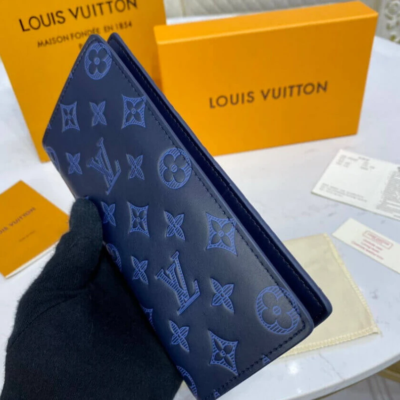 Louis vuitton locations Navy Blue Louis Vuitton Brazza Wallet Navy Blue