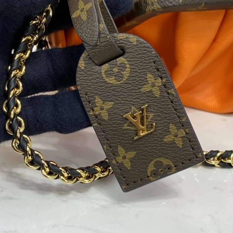 Replica bag Goldcolor Louis Vuitton Calf Leather Boursicot EW Pouch Bag Orange Green