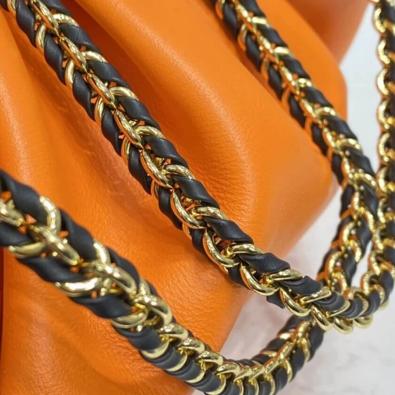 Replica bag Goldcolor Louis Vuitton Calf Leather Boursicot EW Pouch Bag Orange Green
