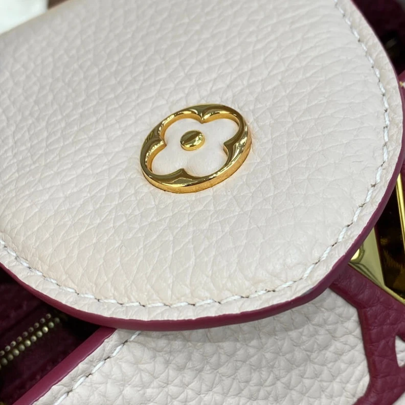 Louis vuitton locations Louis Vuitton Capucines BB Eggshell Lie de Vin Red