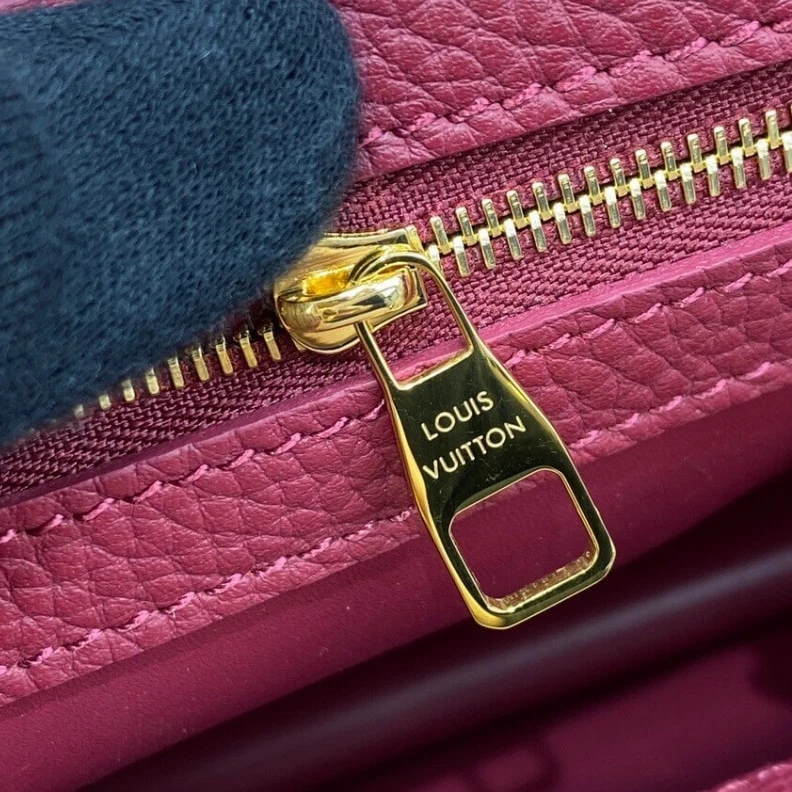 Louis vuitton locations Louis Vuitton Capucines BB Eggshell Lie de Vin Red