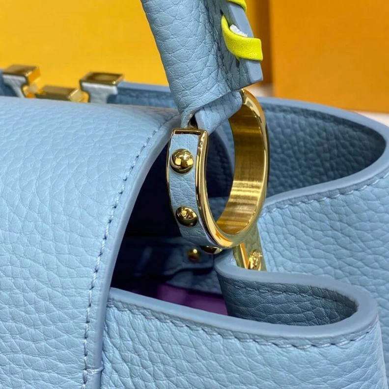 Louis vuitton locations Taurillon Louis Vuitton Capucines MM Bag Olympus Blue