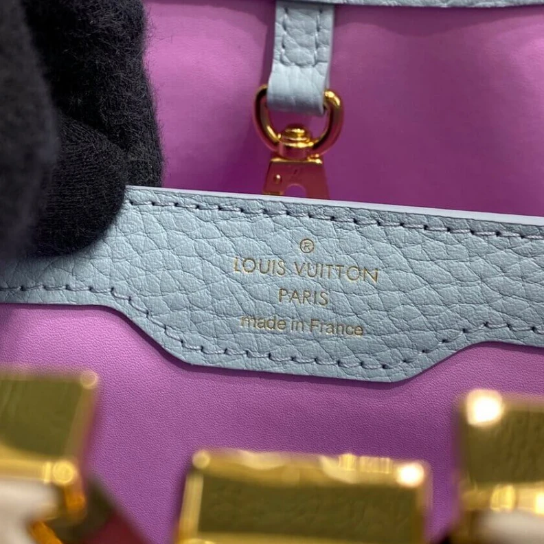 Louis vuitton locations Taurillon Louis Vuitton Capucines MM Bag Olympus Blue