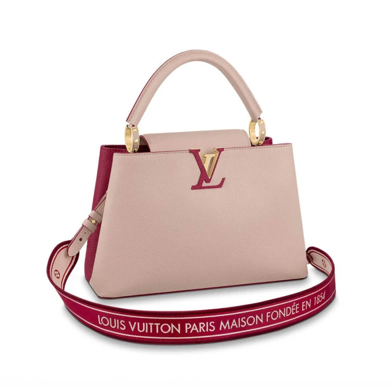 Louis Vuitton Capucines MM Eggshell Lie de Vin Red