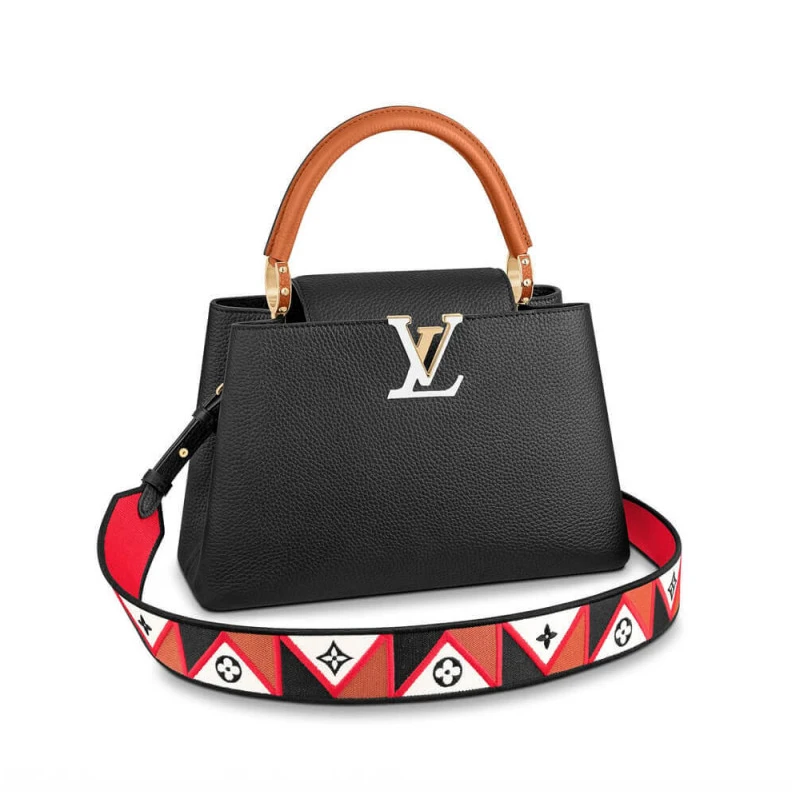 Cowhide l Louis Vuitton Capucines MM Noir Rouge