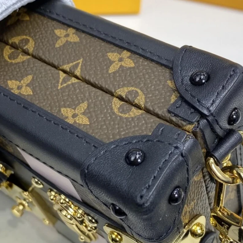 Replica bags lv Calf leat Louis Vuitton Checkerboard Canvas Petite Malle Pink