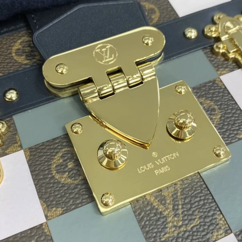 Replica bags lv Calf leat Louis Vuitton Checkerboard Canvas Petite Malle Pink