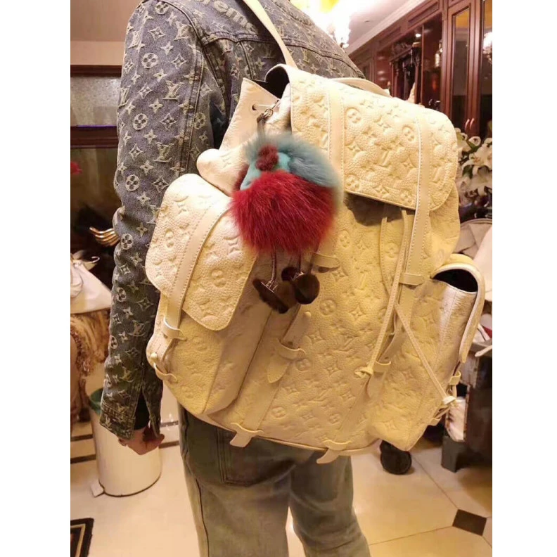 Replica bag Textile l Louis Vuitton Christopher Backpack GM White