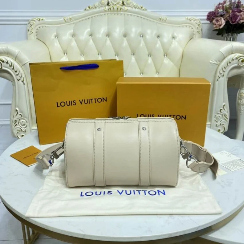 Lv belts replica Cowhidele Louis Vuitton City Keepall Bag Cream