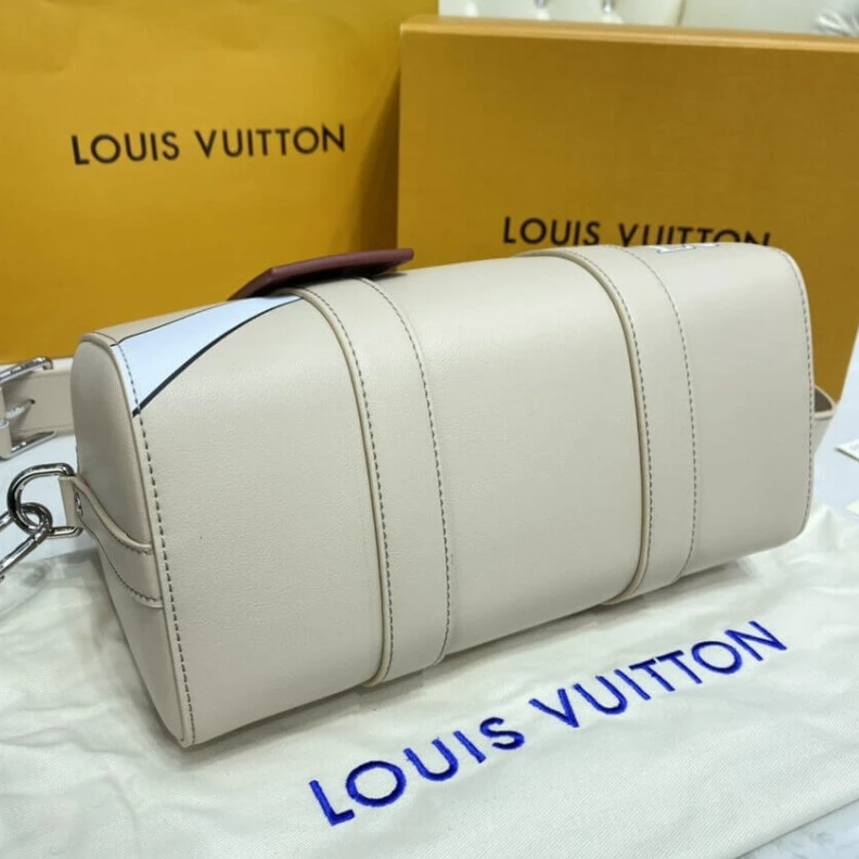 Lv belts replica Cowhidele Louis Vuitton City Keepall Bag Cream