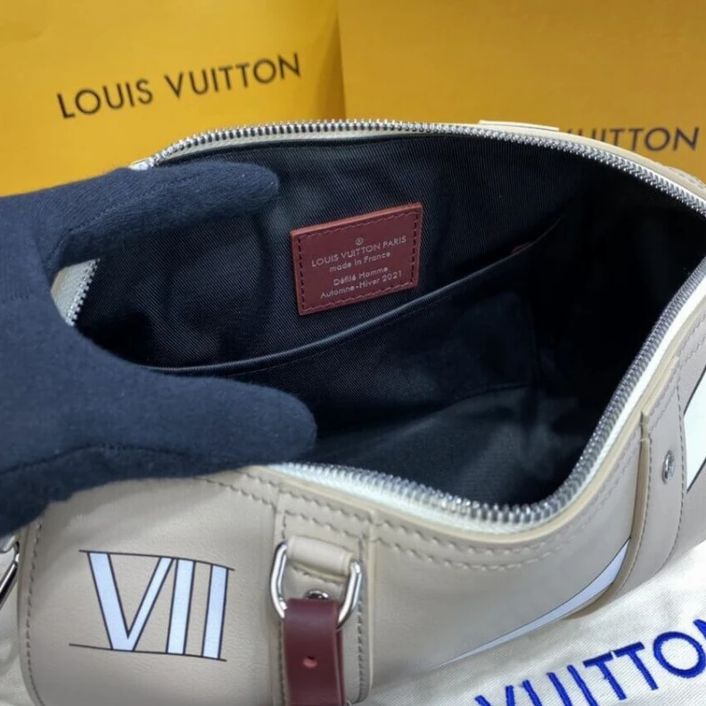 Lv belts replica Cowhidele Louis Vuitton City Keepall Bag Cream