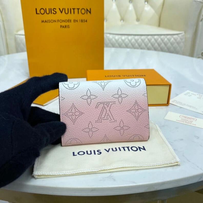 Louis vuitton locations 2 card sl Louis Vuitton Coin Purse in Pink Gradient Mahina Perforated Leather