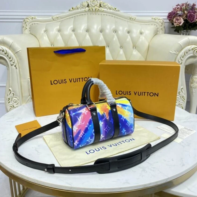 Lv belts replica Black har Louis Vuitton Colorful Diffuse Keepall XS