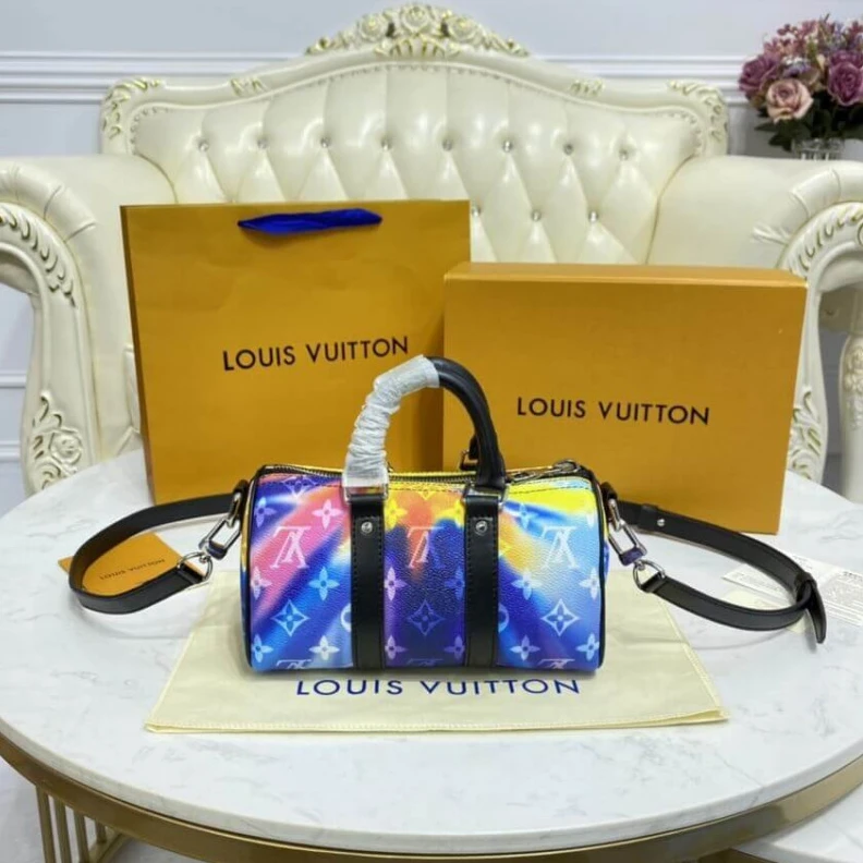 Lv belts replica Black har Louis Vuitton Colorful Diffuse Keepall XS