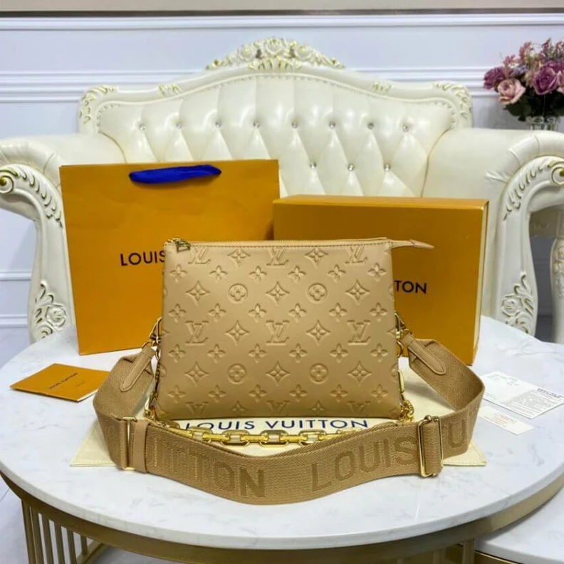 Lv belts replica Strap dro Louis Vuitton Coussin PM Apricot