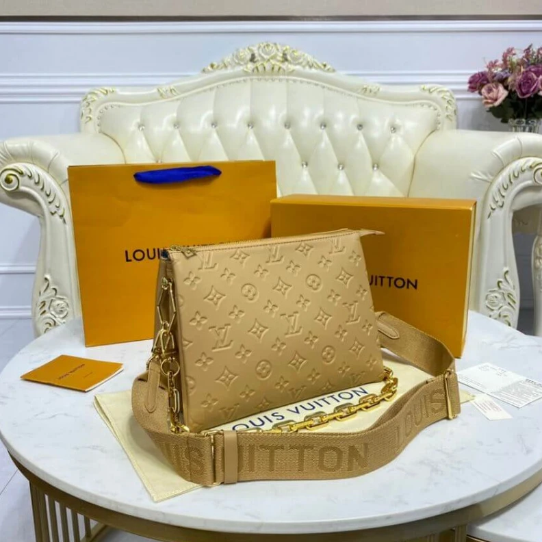 Lv belts replica Strap dro Louis Vuitton Coussin PM Apricot