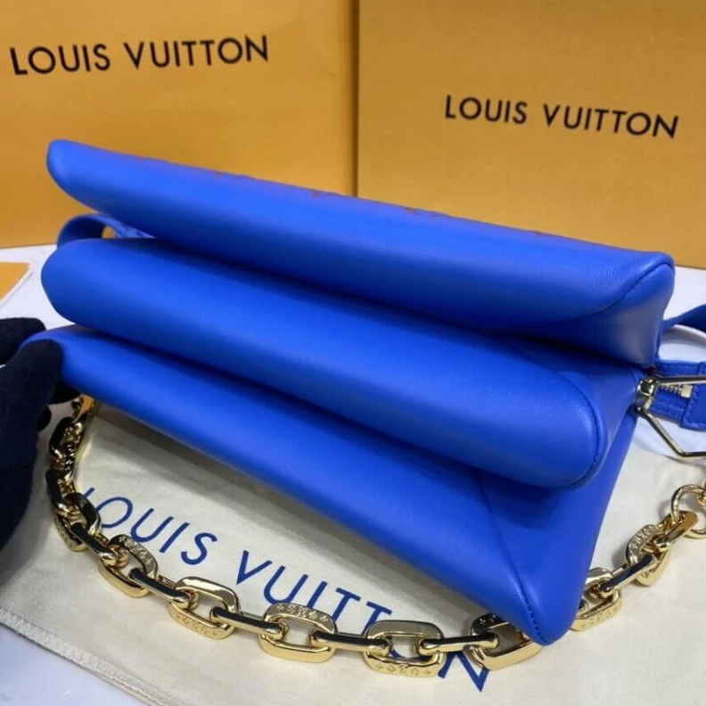 Lv belts replica Monogram Louis Vuitton Coussin PM Blue Red