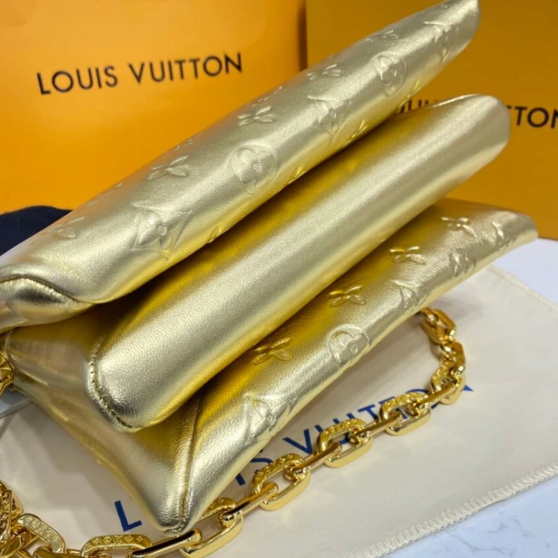 Louis vuitton locations Microfibe Louis Vuitton Coussin PM Gold