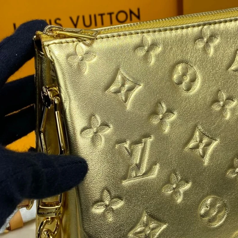 Louis vuitton locations Microfibe Louis Vuitton Coussin PM Gold