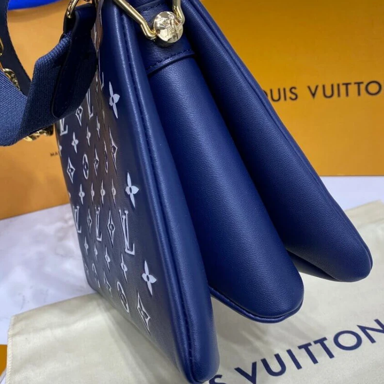 Mythick Goldcolor Louis Vuitton Coussin PM Navy Blue
