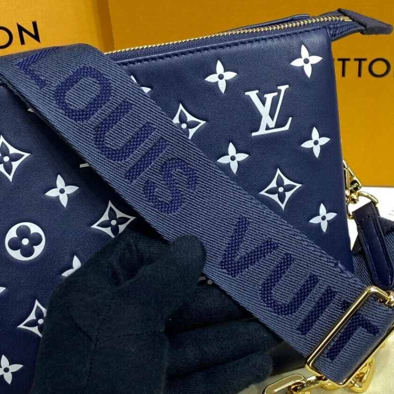 Mythick Goldcolor Louis Vuitton Coussin PM Navy Blue