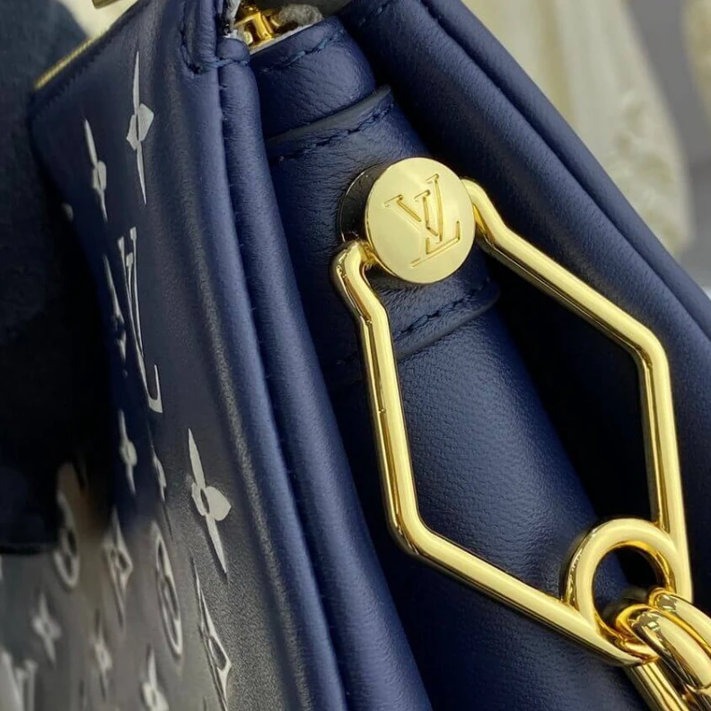 Mythick Goldcolor Louis Vuitton Coussin PM Navy Blue