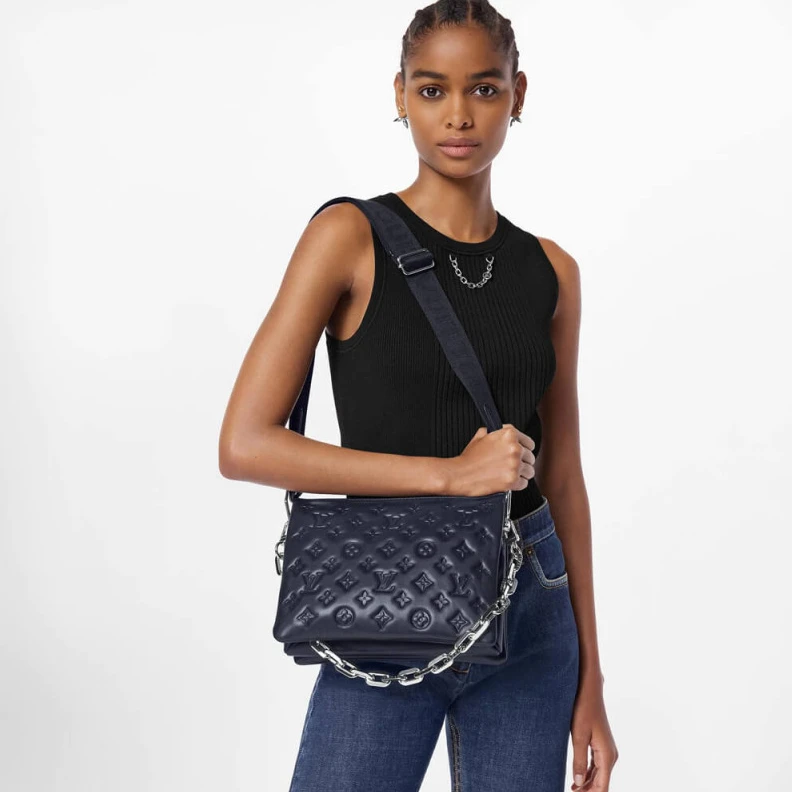 Replica bag Strap dro Louis Vuitton Coussin PM Navy Blue