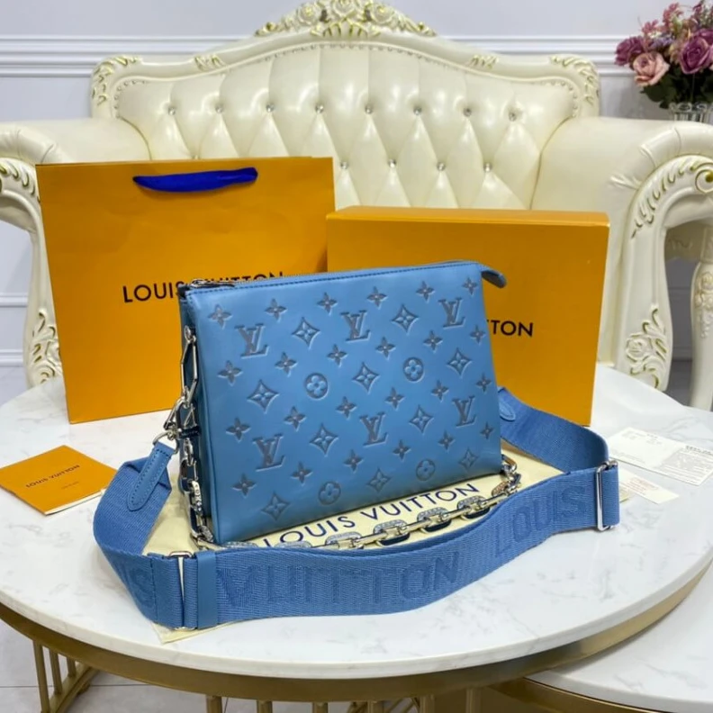 Replica bag Strap dro Louis Vuitton Coussin PM Ocean Blue