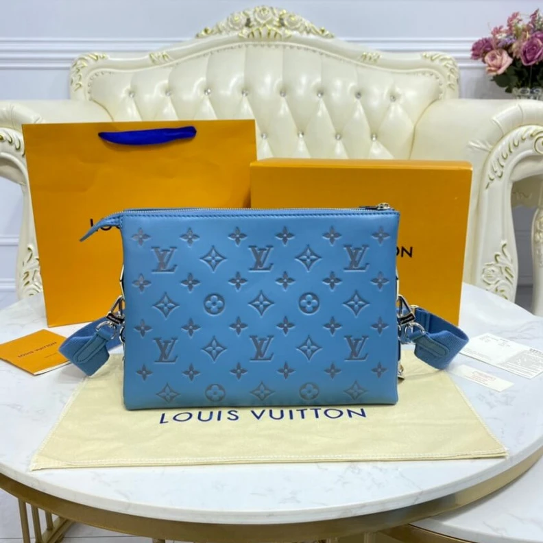 Replica bag Strap dro Louis Vuitton Coussin PM Ocean Blue