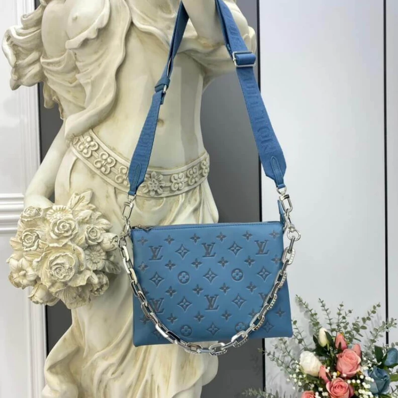 Replica bag Strap dro Louis Vuitton Coussin PM Ocean Blue