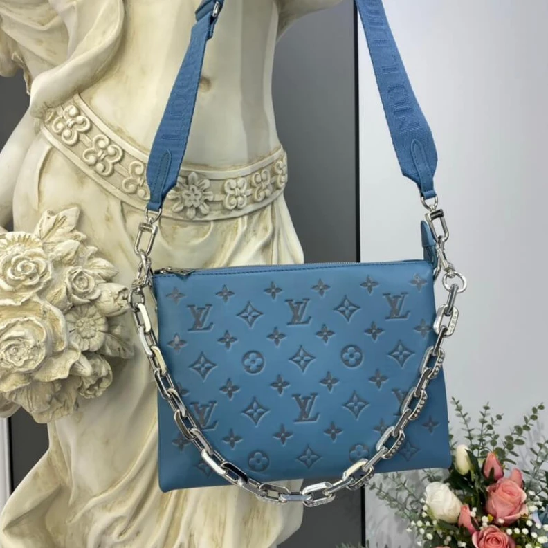 Replica bag Strap dro Louis Vuitton Coussin PM Ocean Blue