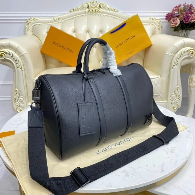 Top lv Handle : Louis Vuitton Cowhide Leather Keepall Bandouliere 40