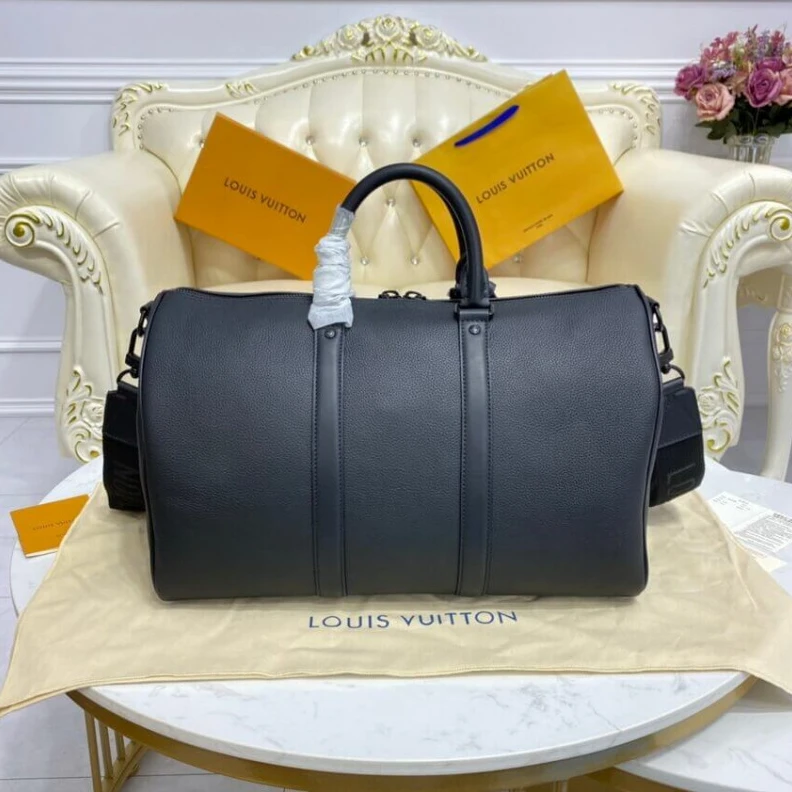 Top lv Handle : Louis Vuitton Cowhide Leather Keepall Bandouliere 40