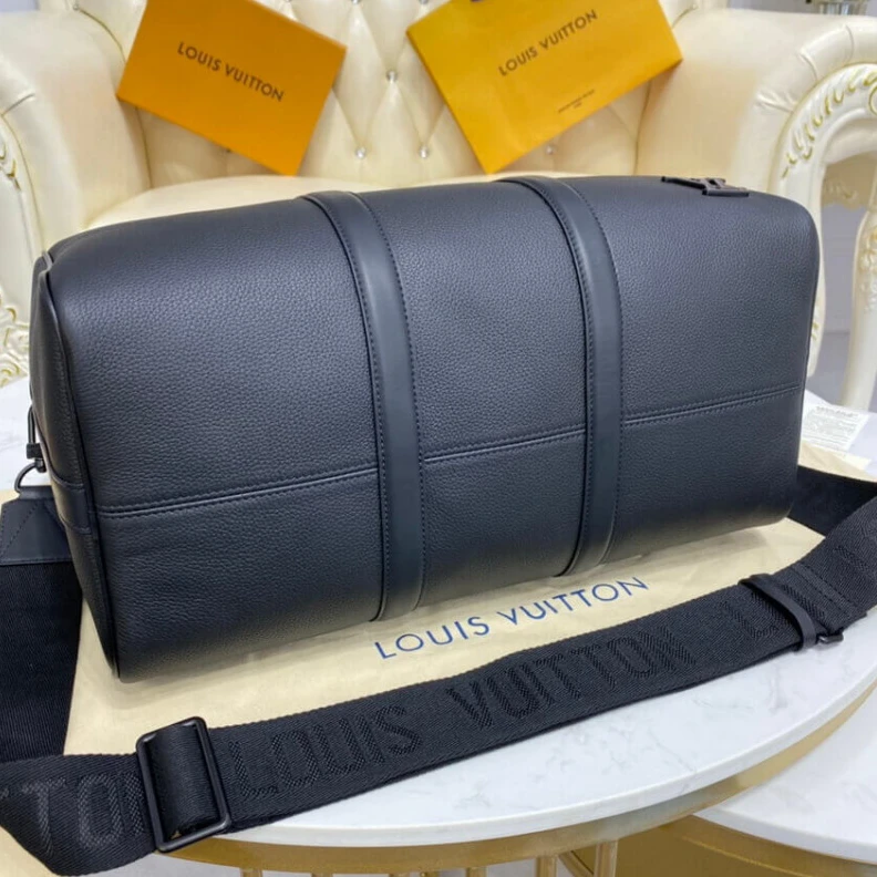 Top lv Handle : Louis Vuitton Cowhide Leather Keepall Bandouliere 40