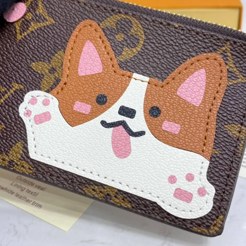 Lv belts replica 4 creditc Louis Vuitton Cute Corgi Coin & Card Holder