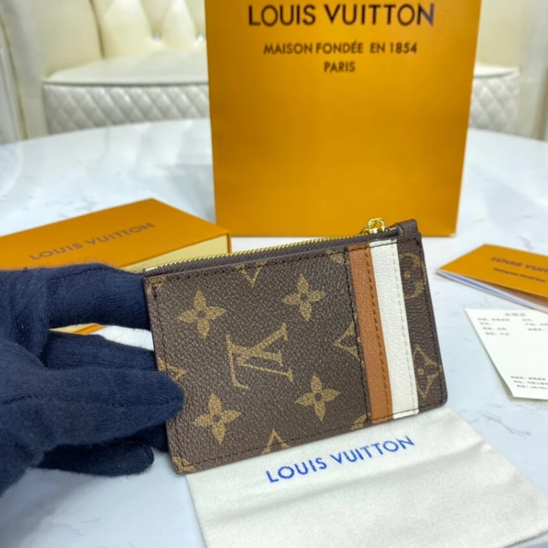 Replica bags lv Zip closu Louis Vuitton Cute Corgi Coin Pouch Brown