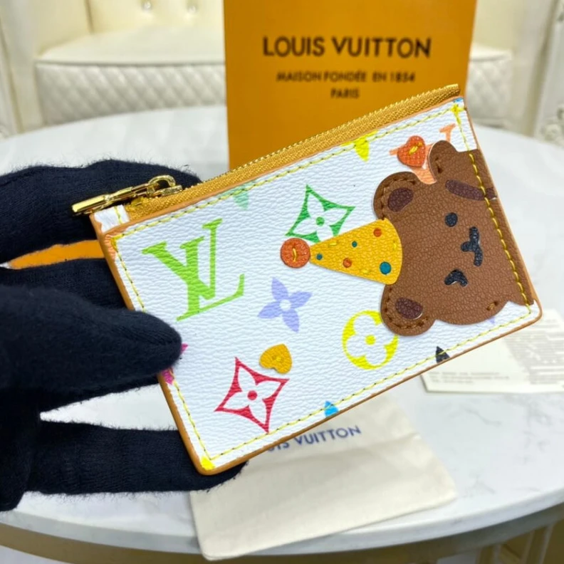 Replica bags lv This Upcyc Louis Vuitton Cute Corgi Coin Pouch White