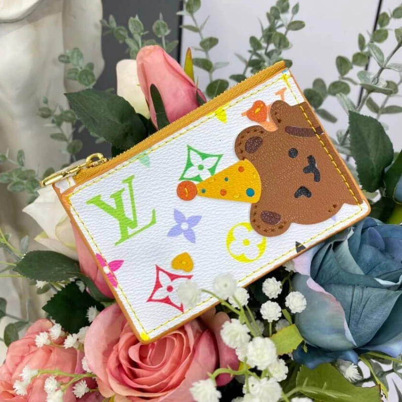 Replica bags lv This Upcyc Louis Vuitton Cute Corgi Coin Pouch White