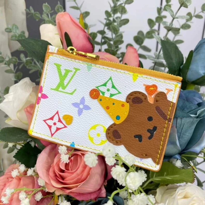 Replica bags lv This Upcyc Louis Vuitton Cute Corgi Coin Pouch White