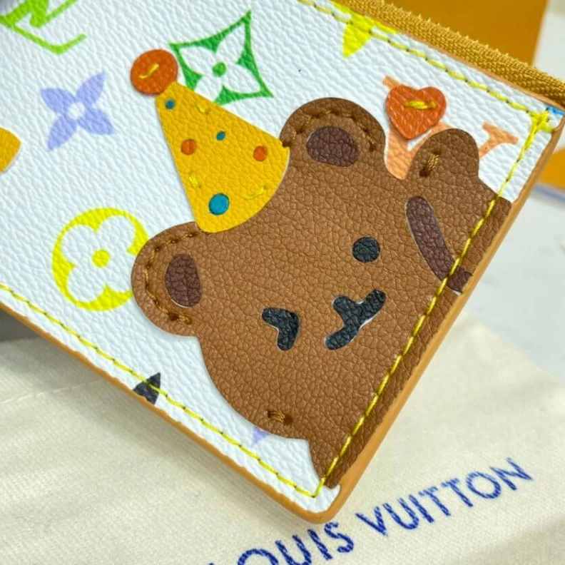 Replica bags lv This Upcyc Louis Vuitton Cute Corgi Coin Pouch White