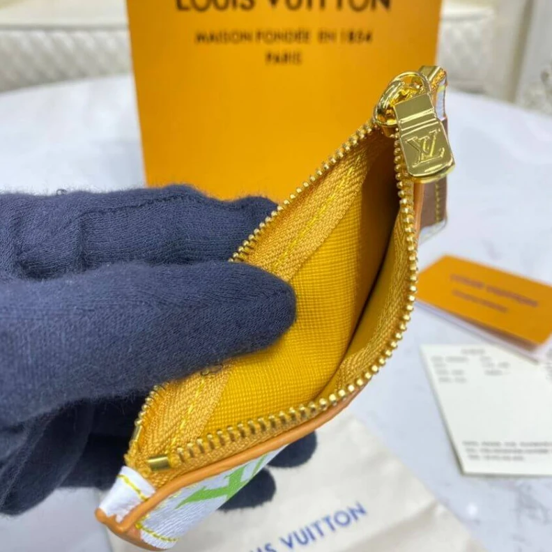 Replica bags lv This Upcyc Louis Vuitton Cute Corgi Coin Pouch White