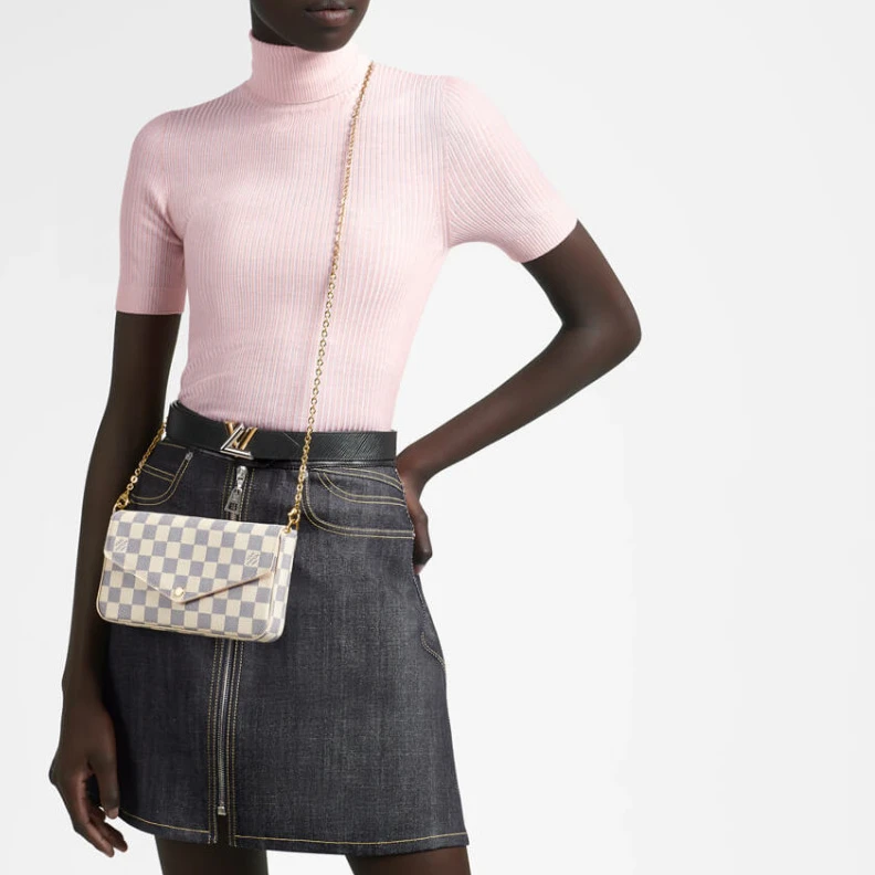 Mythick.ru The Pochet LV Damier Azur Canvas Felicie Pochette