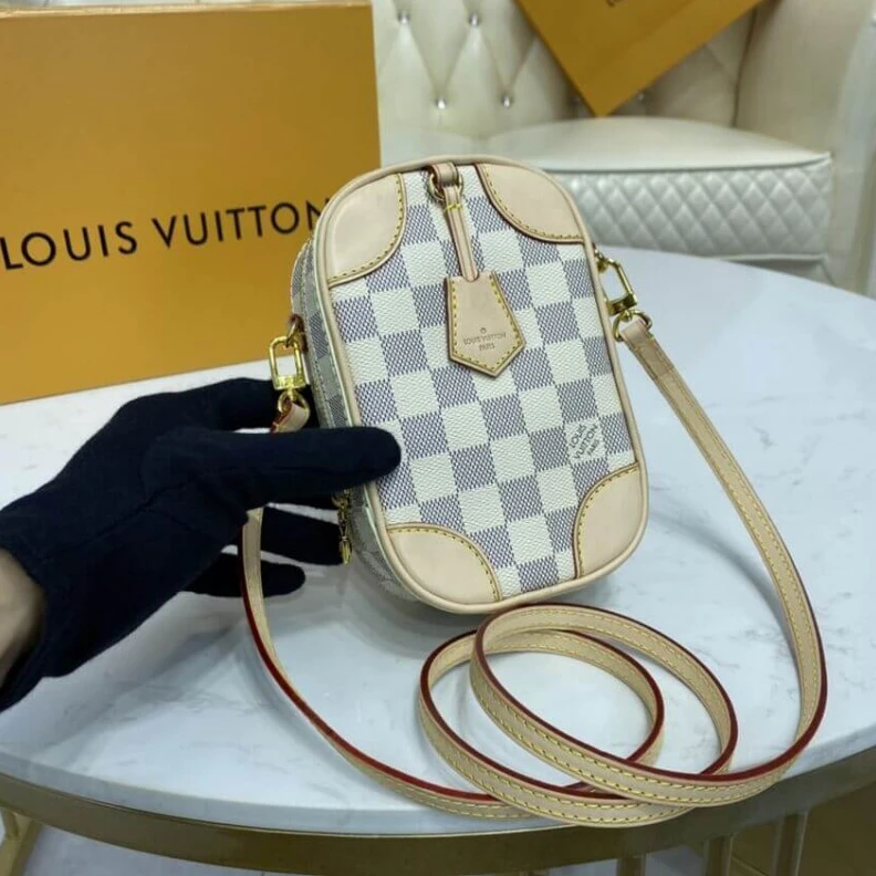Replica bags lv Goldcolor Louis Vuitton Damier Azur Canvas Neokapi